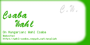 csaba wahl business card